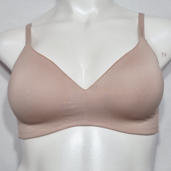 MEDIUM Calvin Klein QP2931S Microfiber Lightly Lined Wire‎ Free Bra Beige - Picture 1 of 6